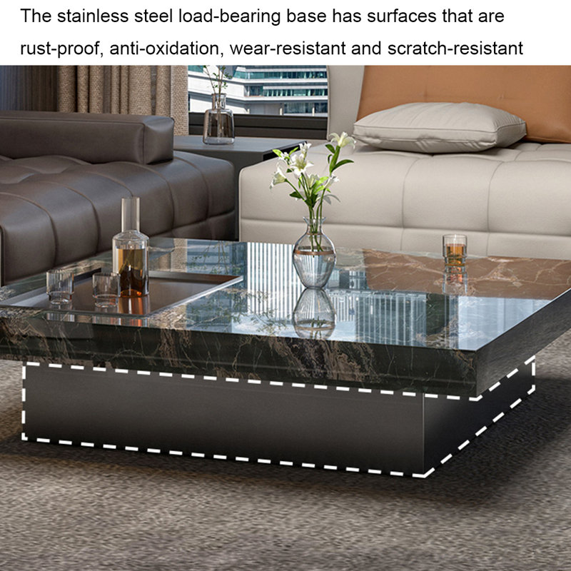 Orren Ellis Square marble suspended coffee table | Wayfair